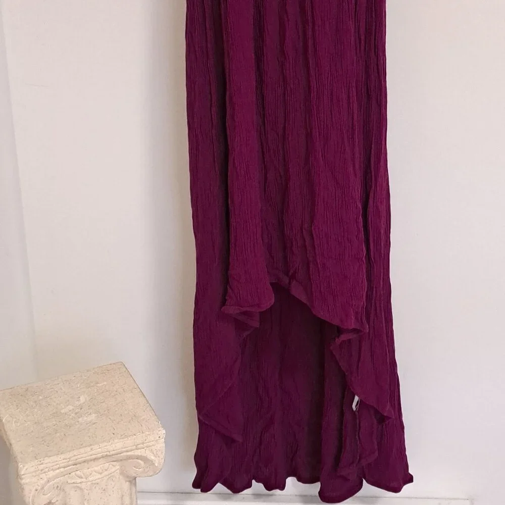 Free People Lonesome Dove Hi Lo Lace Dress in Plum Misses Size 0